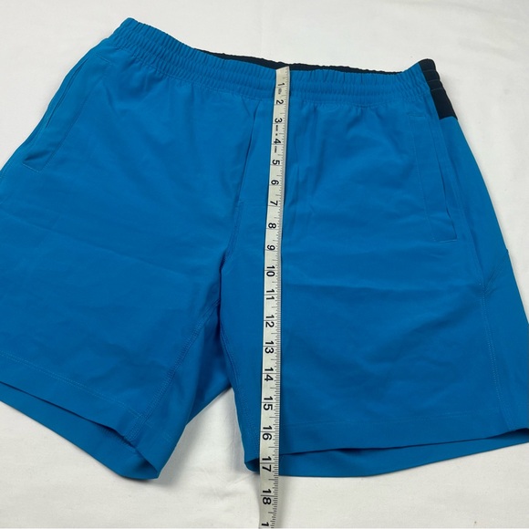 Bear Bottom Mens Lined Gym Shorts Sz Medium Blue Elastic Waist Pockets B6 - Picture 8 of 8